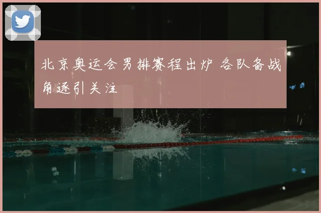 北京奥运会男排赛程出炉 各队备战角逐引关注